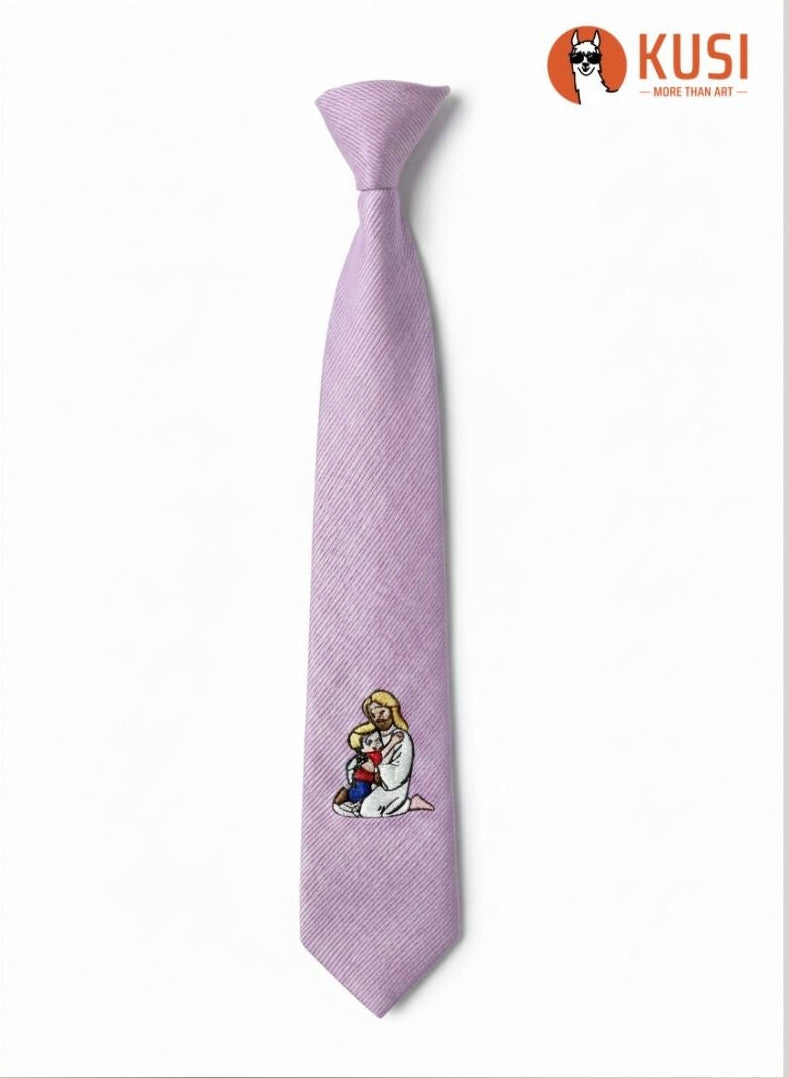 Handmade Embroidered Neckties for Kids – Faith & Elegance Collection