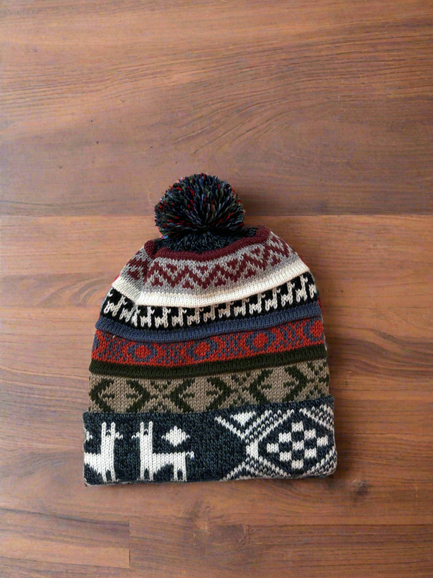 Alpaca Wool Hat with Pom Pom – Andean Design