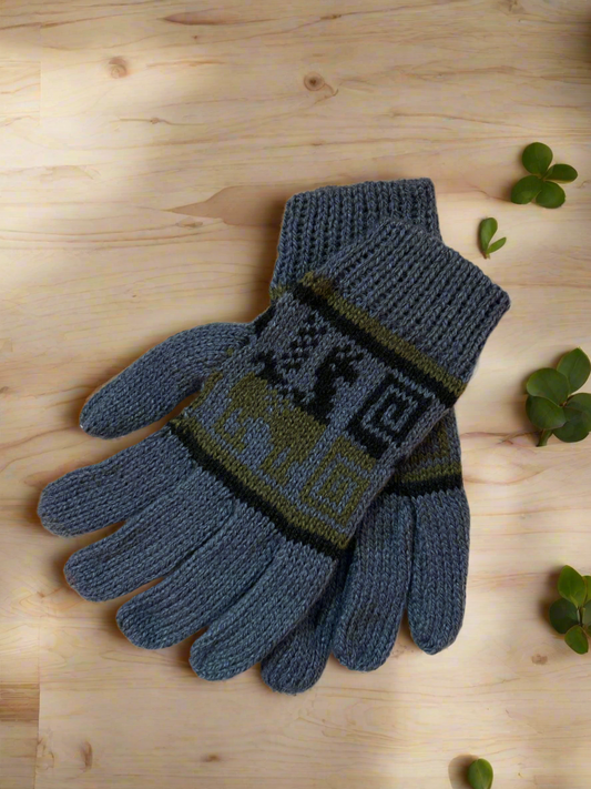 Gloves with Andean Llama Design